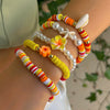 Soft Clay Handmade Fashion Sports Style Minimalist Flower Shell Stacked Bracelet