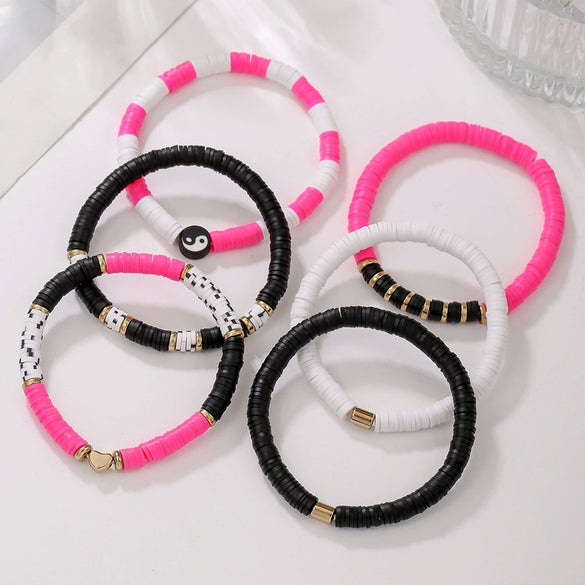Soft Pottery Bracelet Polymer Ccb Geometric Handmade Unisex