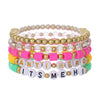 Soft Pottery Bracelet Polymer Clay Flakes Copper Beads Acrylic Handmade Rainbow Color Unisex