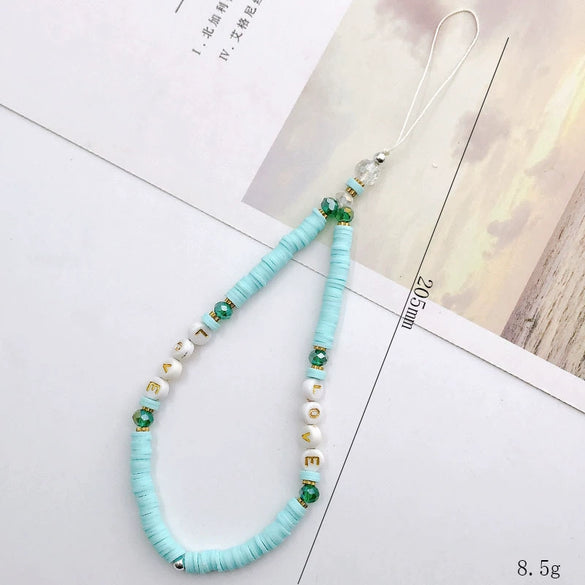Soft Pottery Love Mobile Phone Chain Handmade Diy With Colorful Design