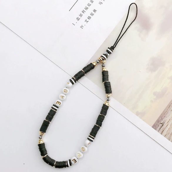 Soft Pottery Love Mobile Phone Chain Handmade Diy With Colorful Design