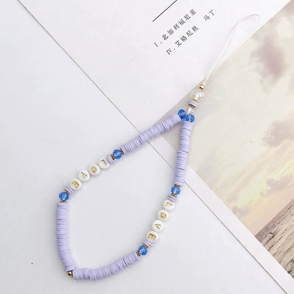 Soft Pottery Love Mobile Phone Chain Handmade Diy With Colorful Design
