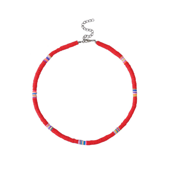 Soft Pottery Round Necklace For Women Handwoven Geometric Style
