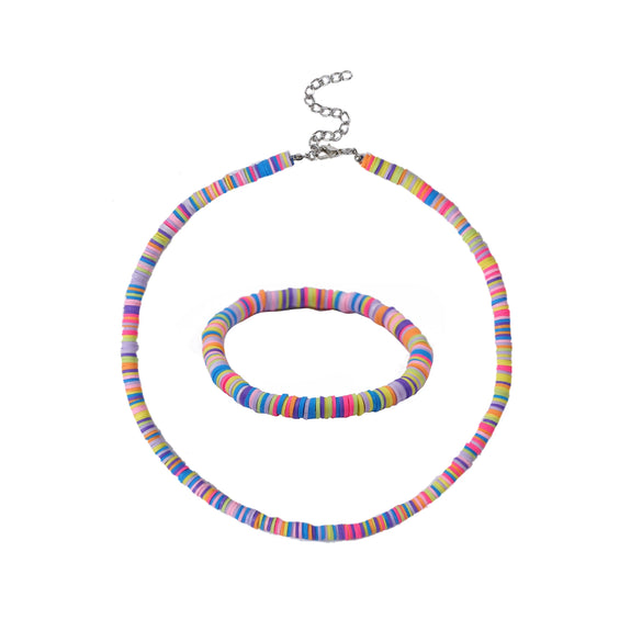 Soft Pottery Round Necklace For Women Handwoven Geometric Style