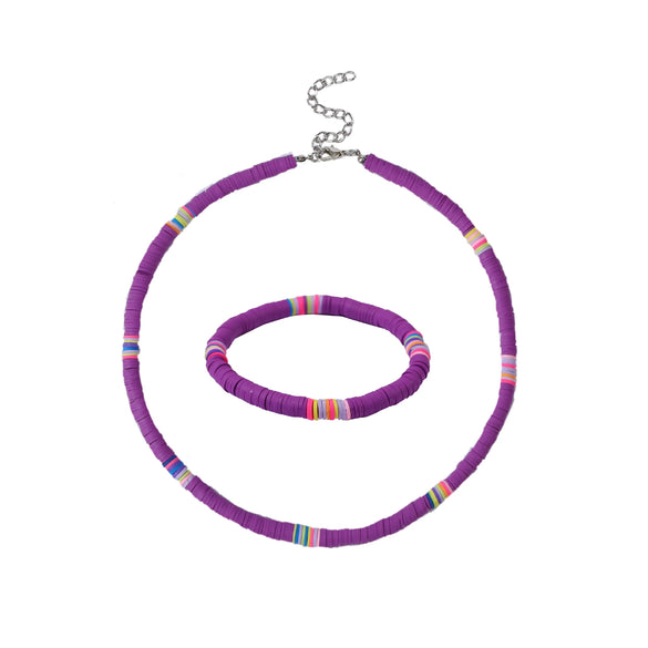 Soft Pottery Round Necklace For Women Handwoven Geometric Style