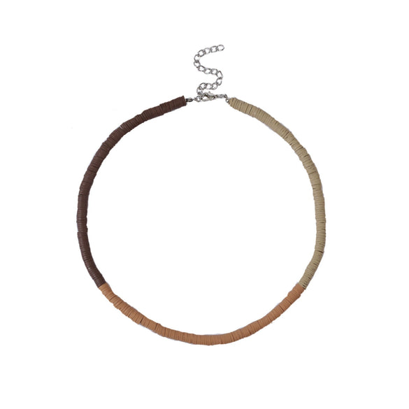 Soft Pottery Round Necklace For Women Handwoven Geometric Style