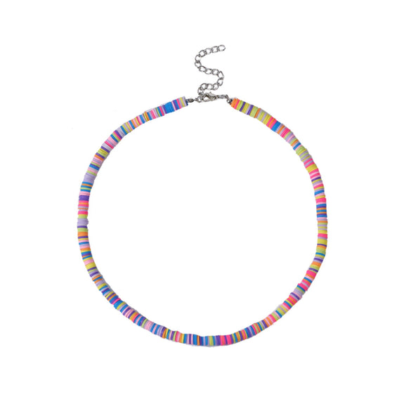 Soft Pottery Round Necklace For Women Handwoven Geometric Style