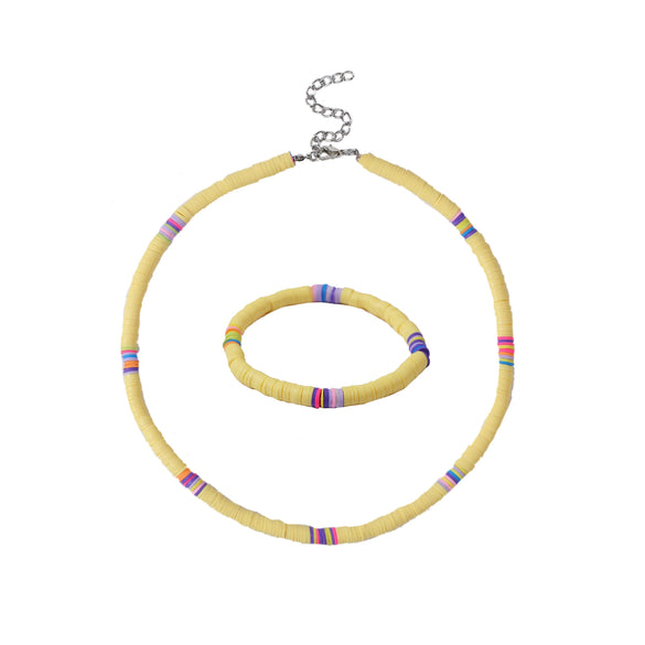 Soft Pottery Round Necklace For Women Handwoven Geometric Style