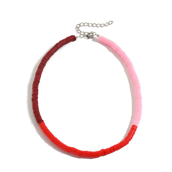 Soft Pottery Round Necklace For Women Handwoven Geometric Style