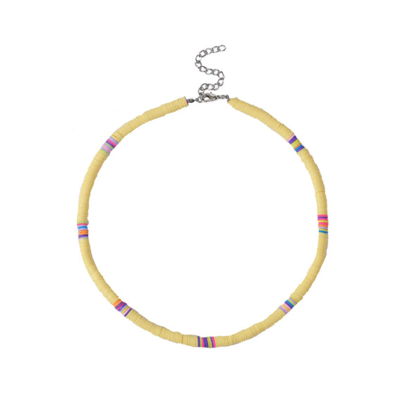 Soft Pottery Round Necklace For Women Handwoven Geometric Style