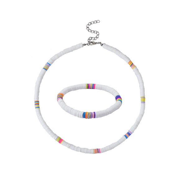 Soft Pottery Round Necklace For Women Handwoven Geometric Style