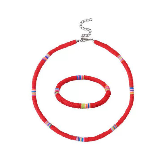 Soft Pottery Round Necklace For Women Handwoven Geometric Style