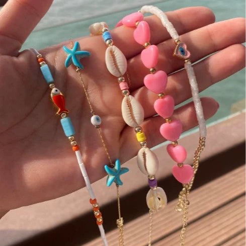 Soft Pottery Shell Beaded Braided Handmade Geometric Style Unisex Bracelet