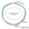 Soft Pottery Turquoise Geometric Women's Necklace