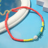 Soft Pottery Turquoise Geometric Women's Necklace
