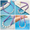 Soft Pottery Turquoise Geometric Women's Necklace