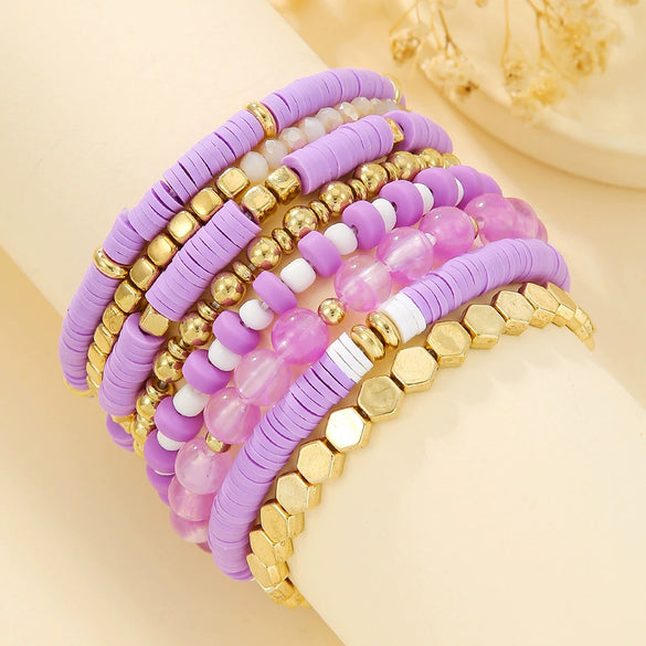 Soft Pottery Women's Simple Geometric Electroplated Bracelet