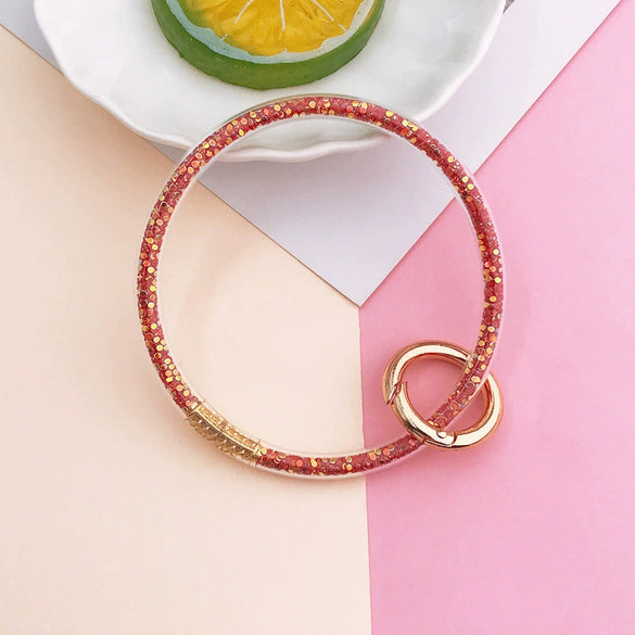 Soft Rubber Colored Diamond Bracelet Keychain