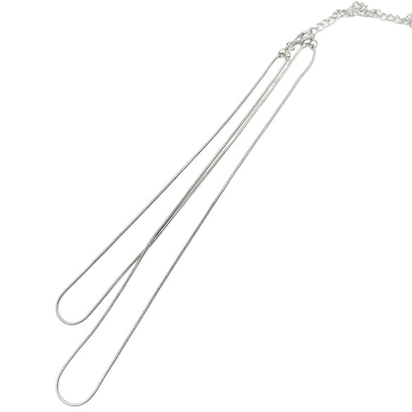 Soft Snake Bone Chain Strip Double Layer Stacked Simple Niche Design Clavicle Chain For Women Alloy Material With Geometric Pattern And Electroplating