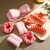 Soft Women's Hair Accessories Set With Bow Hair Tie Hairband Claw Clip In Blue Small Fresh Style With Painting Pattern