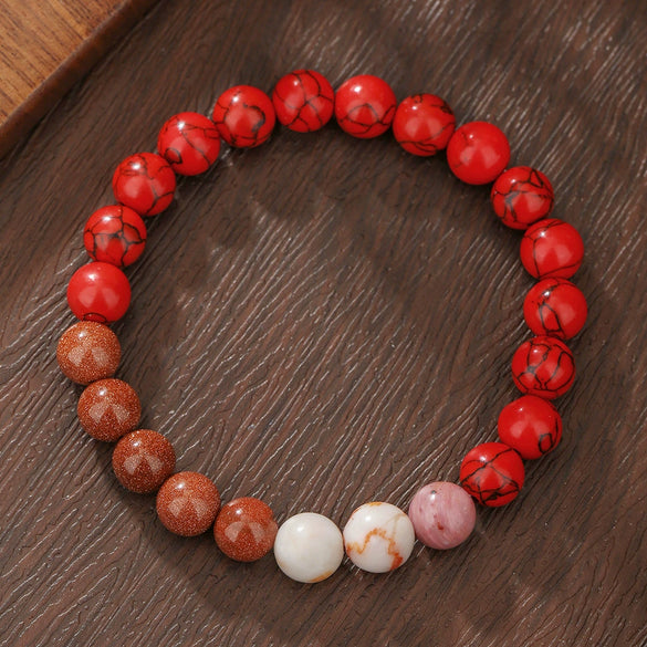 Solar System Eight Planets Beaded Paper Card Bracelet Stone Alloy Geometric Handmade Unisex