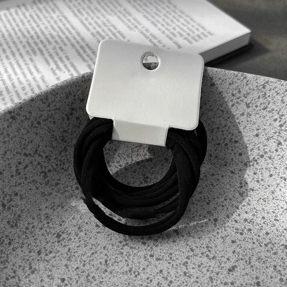 Solid Color Fabric Elastic Durable Hair Tie Sixpiece Set Simple Versatile Ponytail Headband Fresh Elegant Hair Accessories For Women Rubber Band Weaving