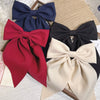 Solid Color Large Bow Hairpin Fabric Manual Duckbill Clip For Japanese Girl Lolita College Jk Style Hair Accessories