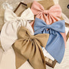 Solid Color Large Bow Hairpin Fabric Manual Duckbill Clip For Japanese Girl Lolita College Jk Style Hair Accessories