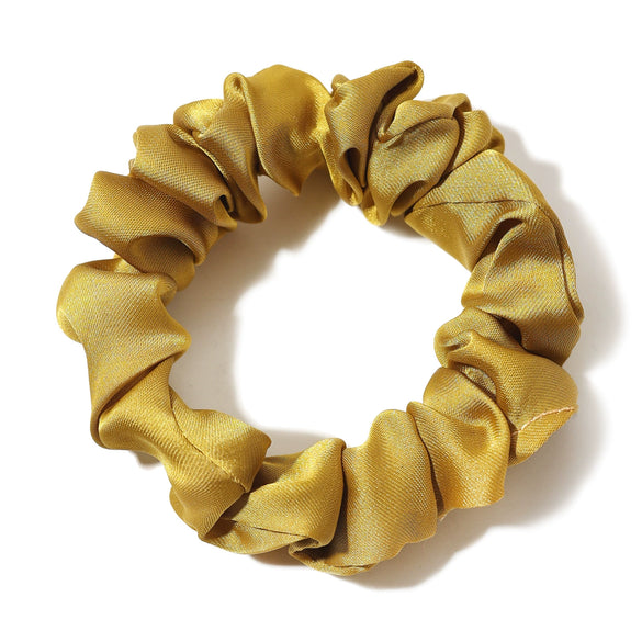 Solid Color Satin Cloth Hair Loop High Elasticity Handmade Simple Ball Head Hair Tie Basic All Match Headwear