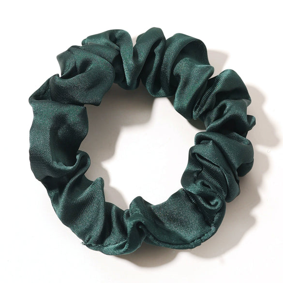 Solid Color Satin Cloth Hair Loop High Elasticity Handmade Simple Ball Head Hair Tie Basic All Match Headwear