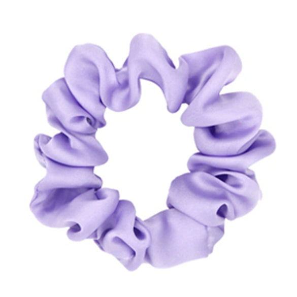 Solid Color Satin Cloth Hair Loop High Elasticity Handmade Simple Ball Head Hair Tie Basic All Match Headwear