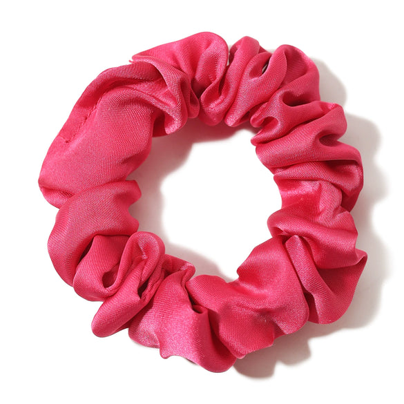 Solid Color Satin Cloth Hair Loop High Elasticity Handmade Simple Ball Head Hair Tie Basic All Match Headwear