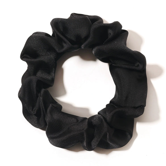 Solid Color Satin Cloth Hair Loop High Elasticity Handmade Simple Ball Head Hair Tie Basic All Match Headwear