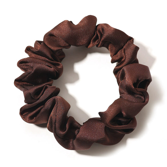 Solid Color Satin Cloth Hair Loop High Elasticity Handmade Simple Ball Head Hair Tie Basic All Match Headwear