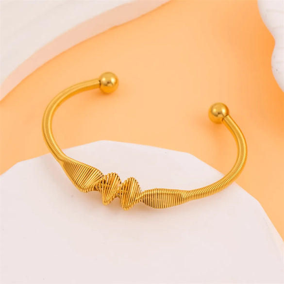Solid Color Solid Color Stainless Steel 18k Gold Plated Bangle In Bulk