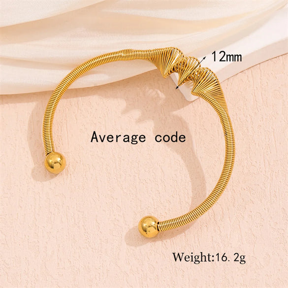 Solid Color Solid Color Stainless Steel 18k Gold Plated Bangle In Bulk