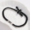 Solid Color Zircon Knotted Tennis Chain Bracelet For Women Copper Material Hip Hop Fashion