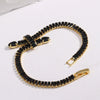 Solid Color Zircon Knotted Tennis Chain Bracelet For Women Copper Material Hip Hop Fashion