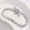 Solid Color Zircon Knotted Tennis Chain Bracelet For Women Copper Material Hip Hop Fashion
