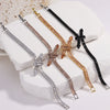 Solid Color Zircon Knotted Tennis Chain Bracelet For Women Copper Material Hip Hop Fashion