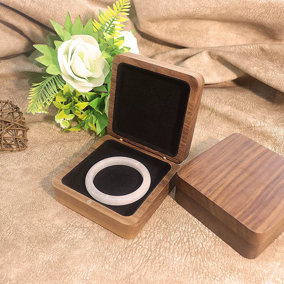 Solid Wood Black Walnut Jewelry Gift Box Wooden Bracelet And Necklace Packaging Box With Buckle Closure