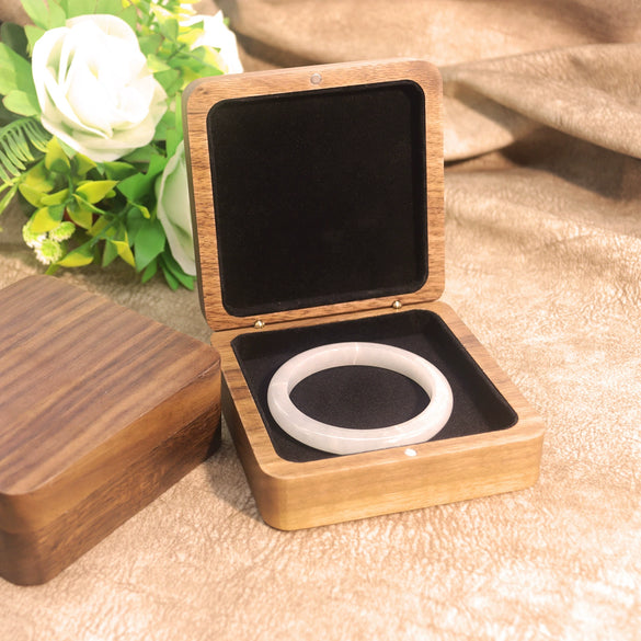 Solid Wood Black Walnut Jewelry Gift Box Wooden Bracelet And Necklace Packaging Box With Buckle Closure