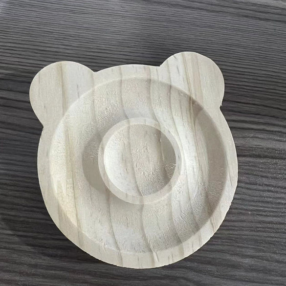 Solid Wood Jewelry Display Tray For Bracelet Buddha Beads Round Splicing Design