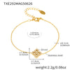 Sparkling Diamond Zircon Fourleaf Flower Multilayer Necklace Bracelet Set 316L Stainless Steel 18K Gold Plated Jewelry