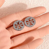 Sparkling Geometric Hollow Round Stud Earrings With Steel Ear Posts Zinc Alloy Design Versatile Unisex Jewelry For Holiday Party Gifts