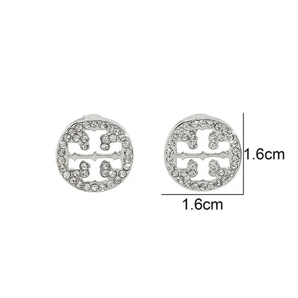 Sparkling Geometric Hollow Round Stud Earrings With Steel Ear Posts Zinc Alloy Design Versatile Unisex Jewelry For Holiday Party Gifts