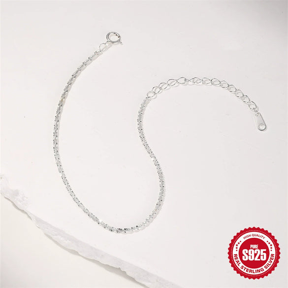Sparkling S925 Silver Bracelet With Niche Cauliflower Chain Design Geometric Pattern Light Luxury Basic Hand Jewelry Electroplated With Real Gold Plating