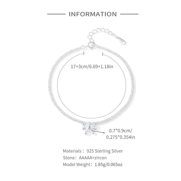 Sparkling S925 Silver Bracelet With Niche Design Cauliflower Chain Ginky Star And Bow Electroplated For Women