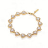 Sparkling Zircon Heart Patchwork Stainless Steel Necklace And Bracelet Set For Women Electroplated Heart Pattern Jewelry
