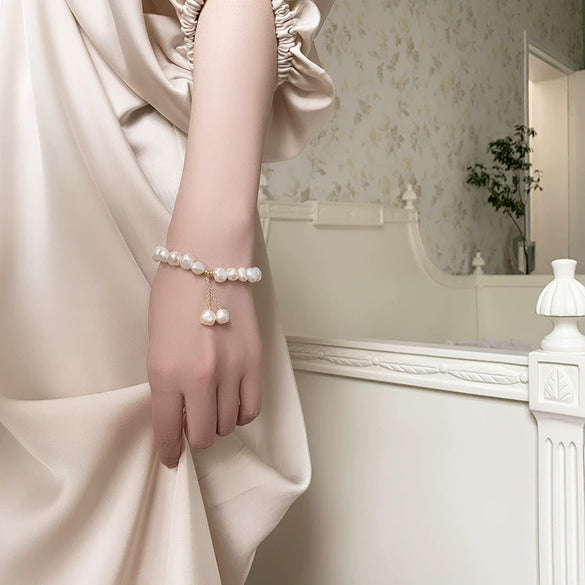 Specialshaped Baroque Freshwater Pearl Women's Handmade Retro Elegant Bracelet